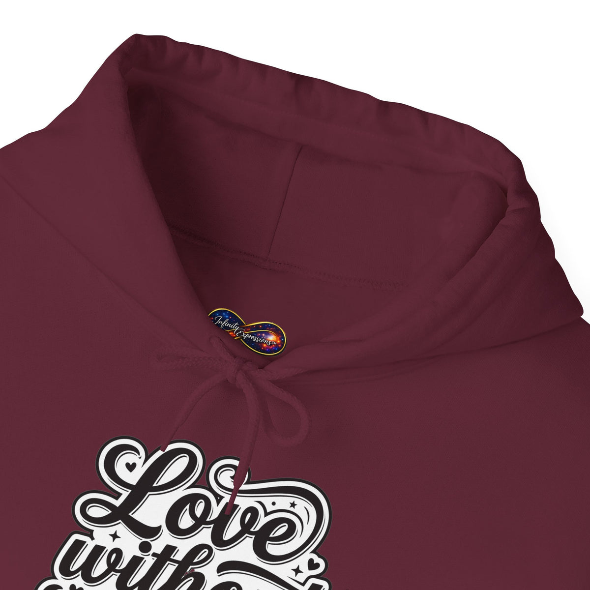 Love Without Limits Hoodie — Inspirational Script Pullover for Couples & Allies