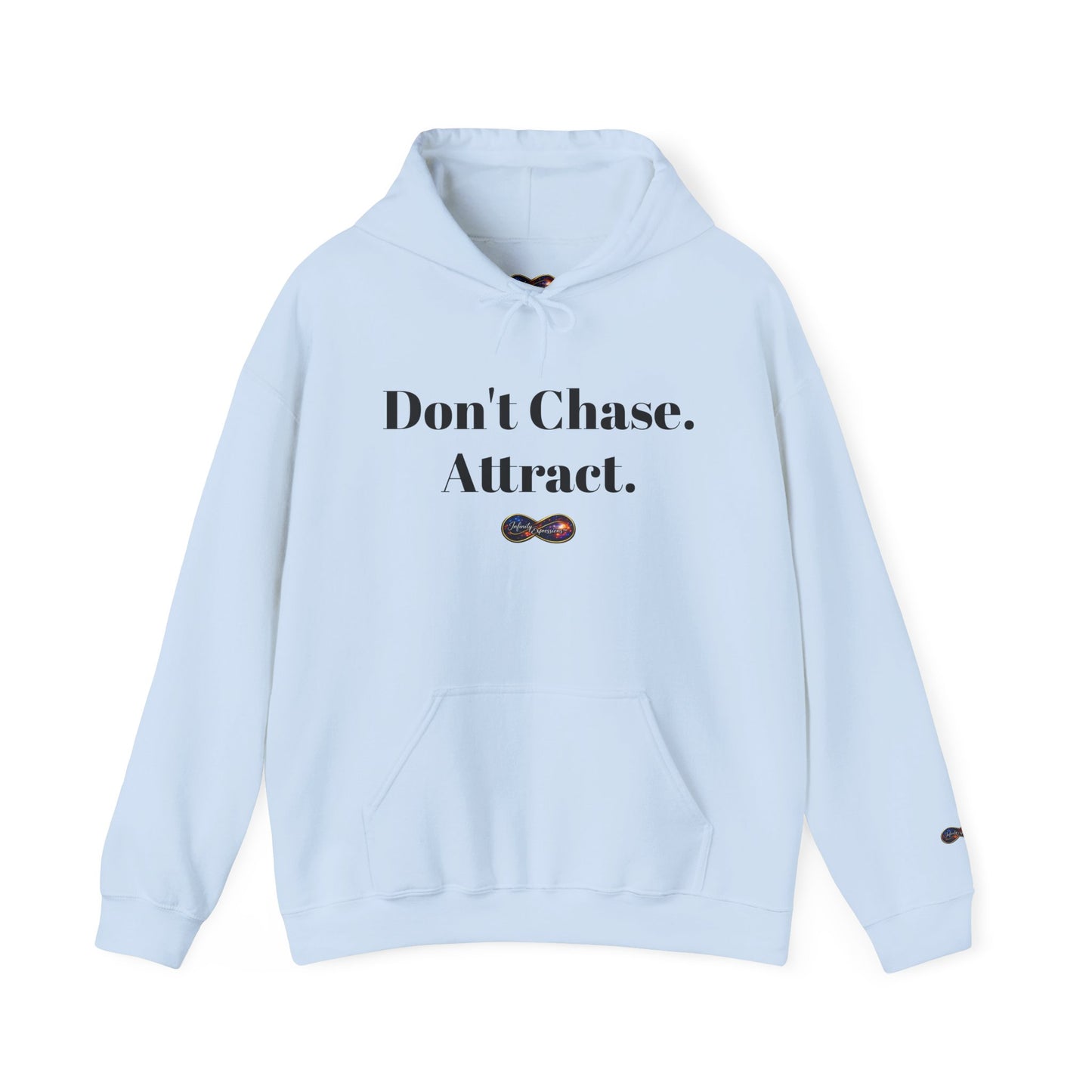 Hoodie — "Don't Chase. Attract." Minimalist Manifesto Hooded Sweatshirt