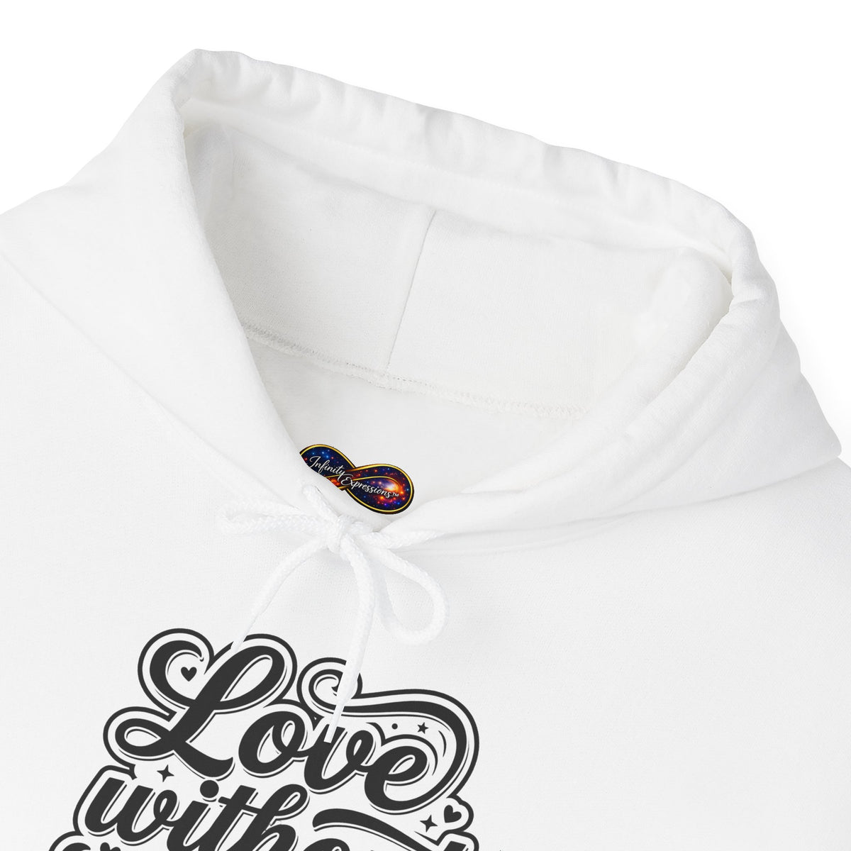 Love Without Limits Hoodie — Inspirational Script Pullover for Couples & Allies