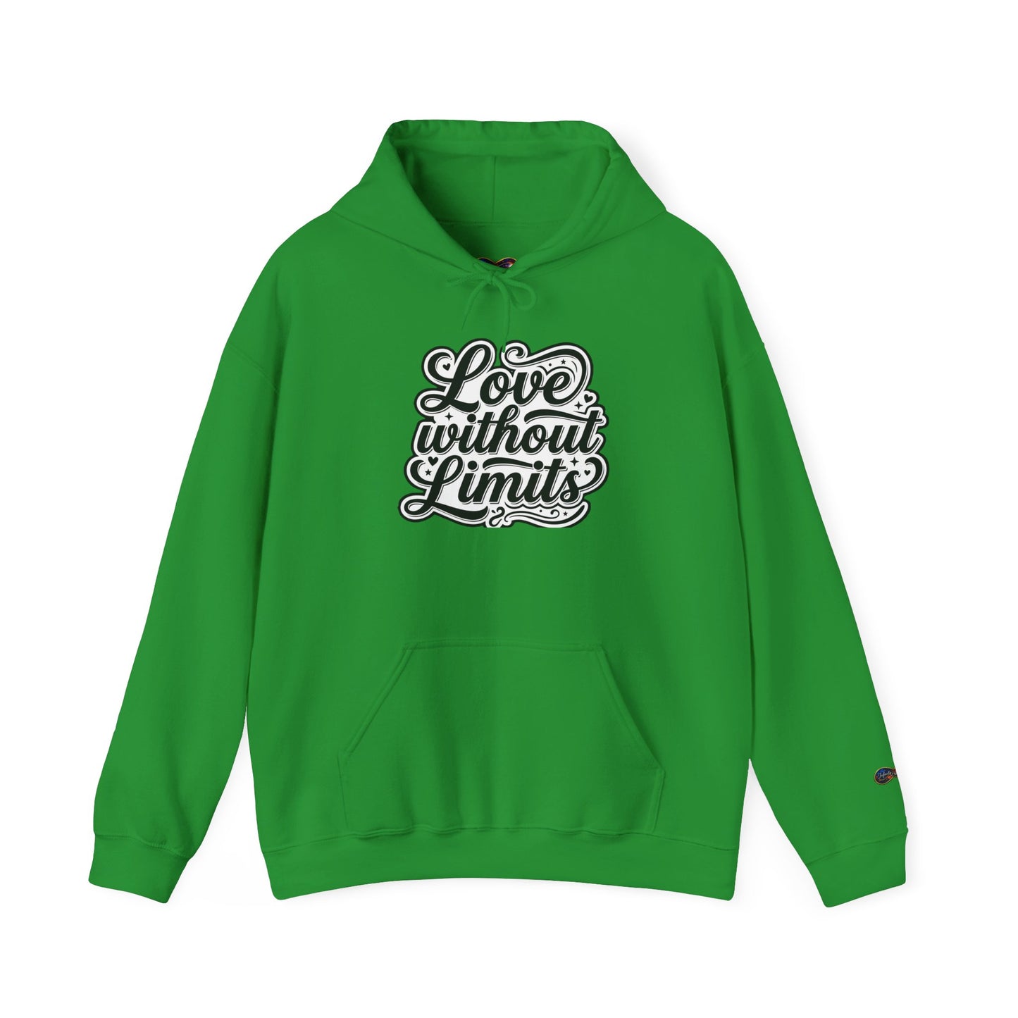 Love Without Limits Hoodie — Inspirational Script Pullover for Couples & Allies