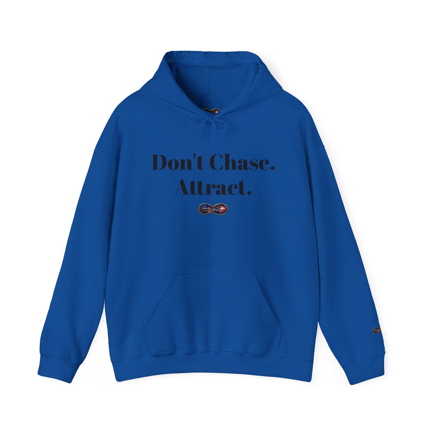 Hoodie — "Don't Chase. Attract." Minimalist Manifesto Hooded Sweatshirt