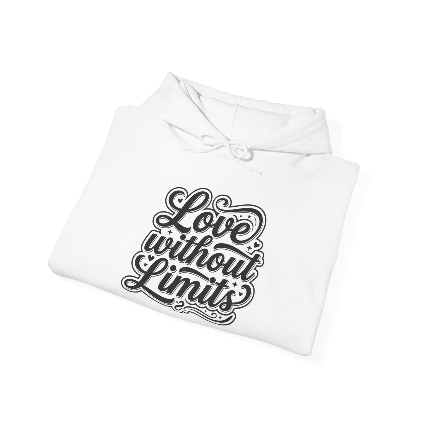 Love Without Limits Hoodie — Inspirational Script Pullover for Couples & Allies
