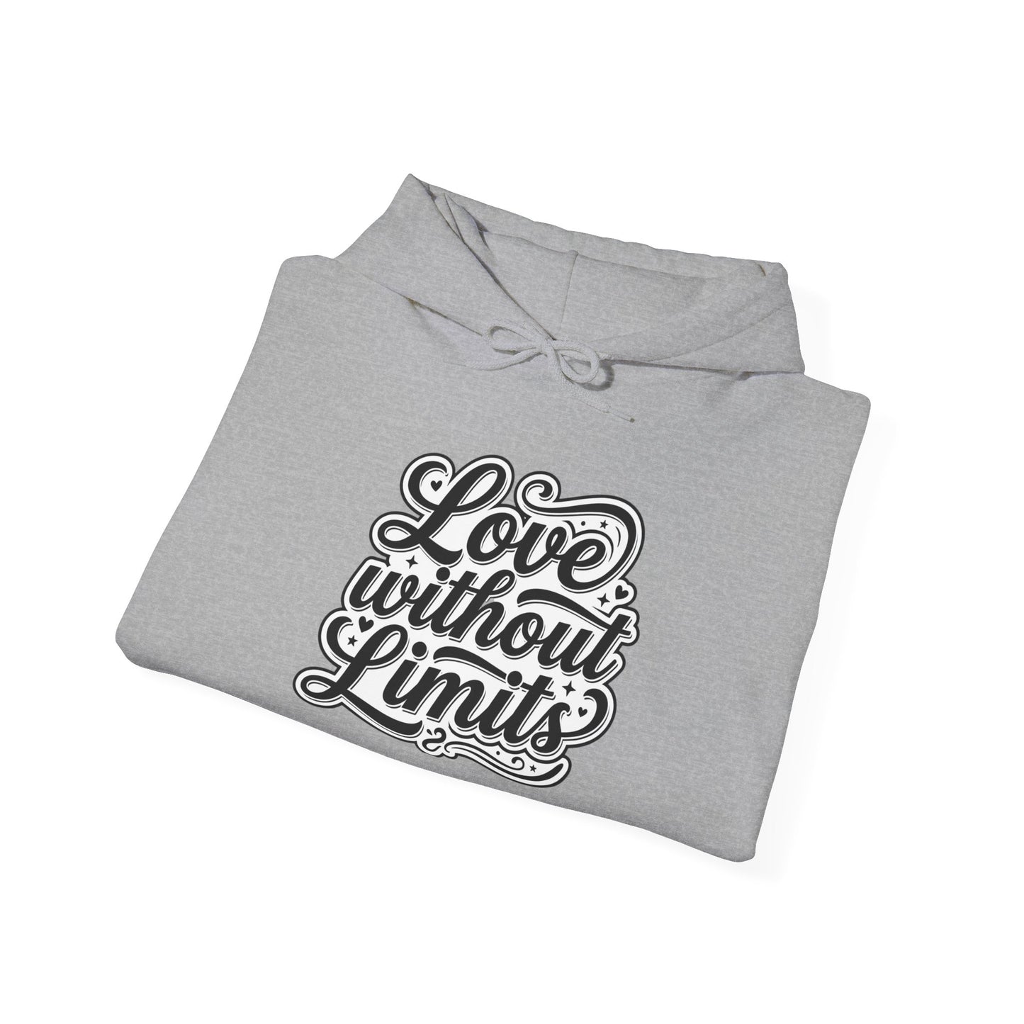 Love Without Limits Hoodie — Inspirational Script Pullover for Couples & Allies