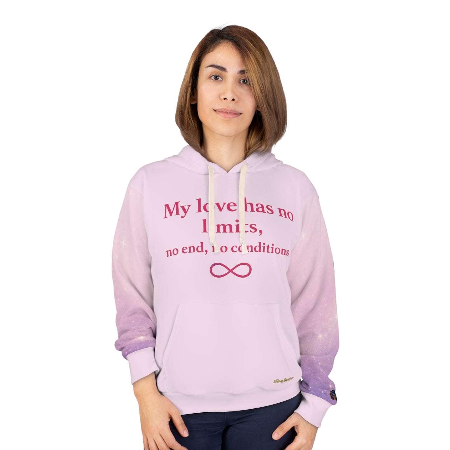 Love Has No Limits Hoodie — Pink Infinity Quote Pullover
