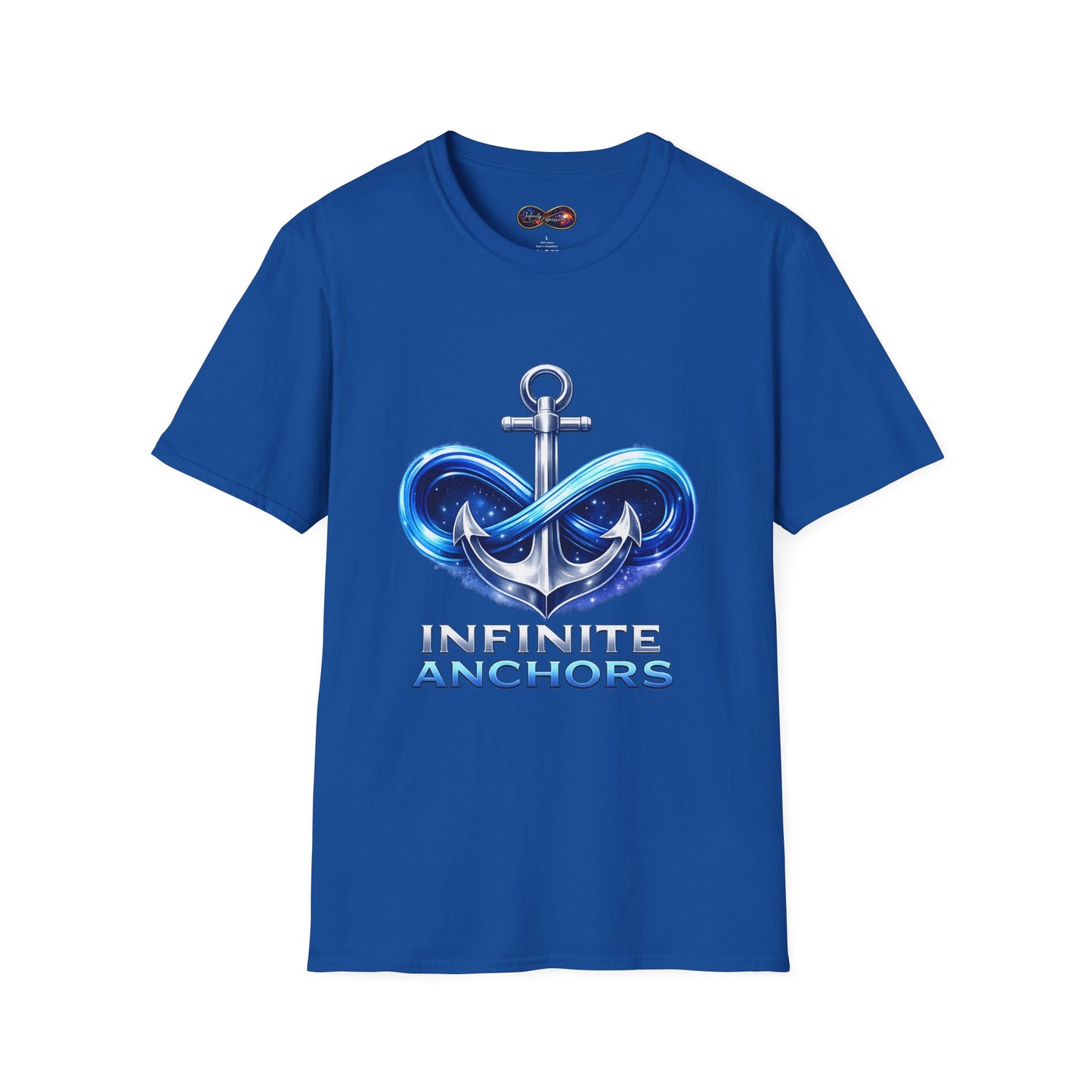 Anchor Infinity T-Shirt — "Infinite Anchors" Nautical Logo Tee (Anchored in Strength)