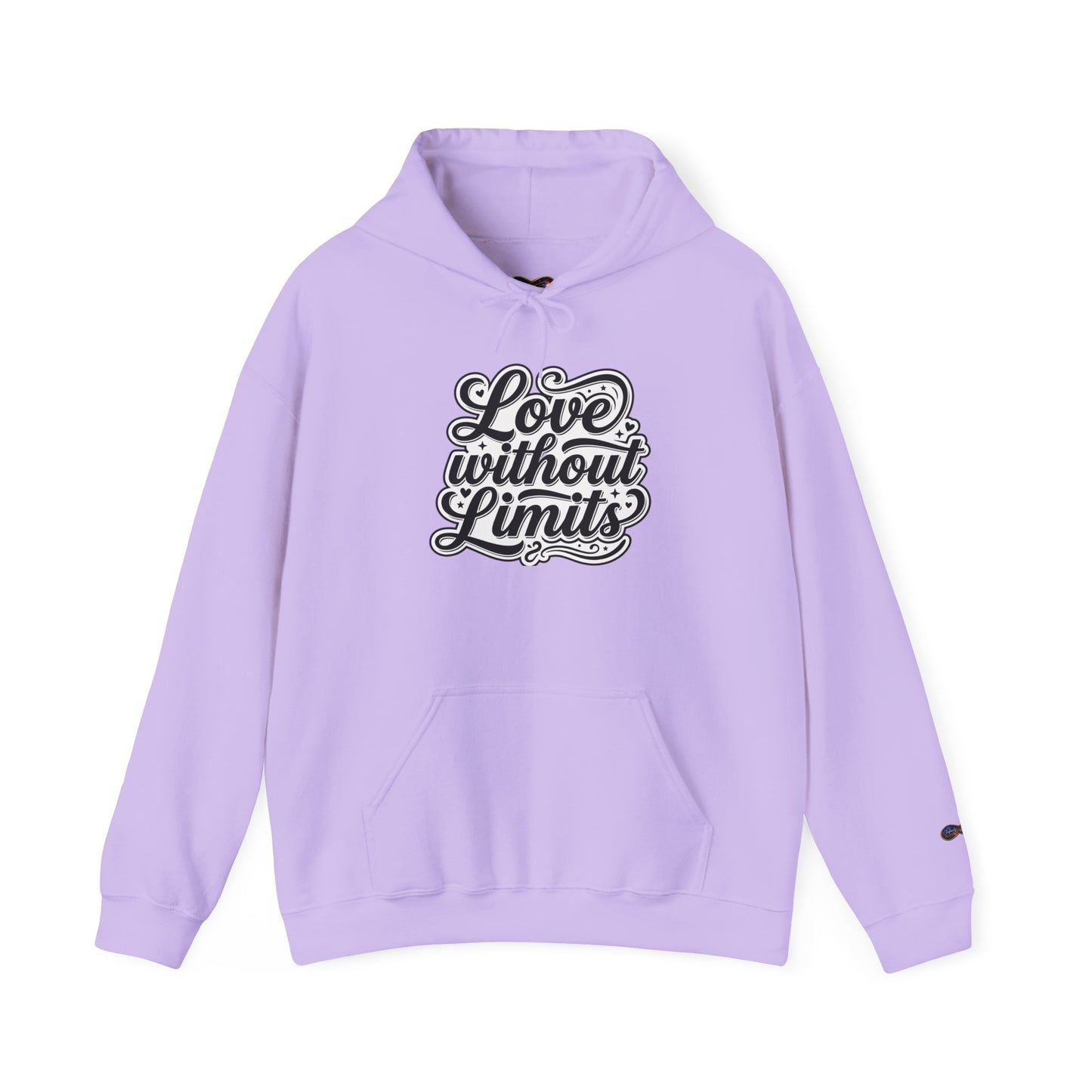 Love Without Limits Hoodie — Inspirational Script Pullover for Couples & Allies