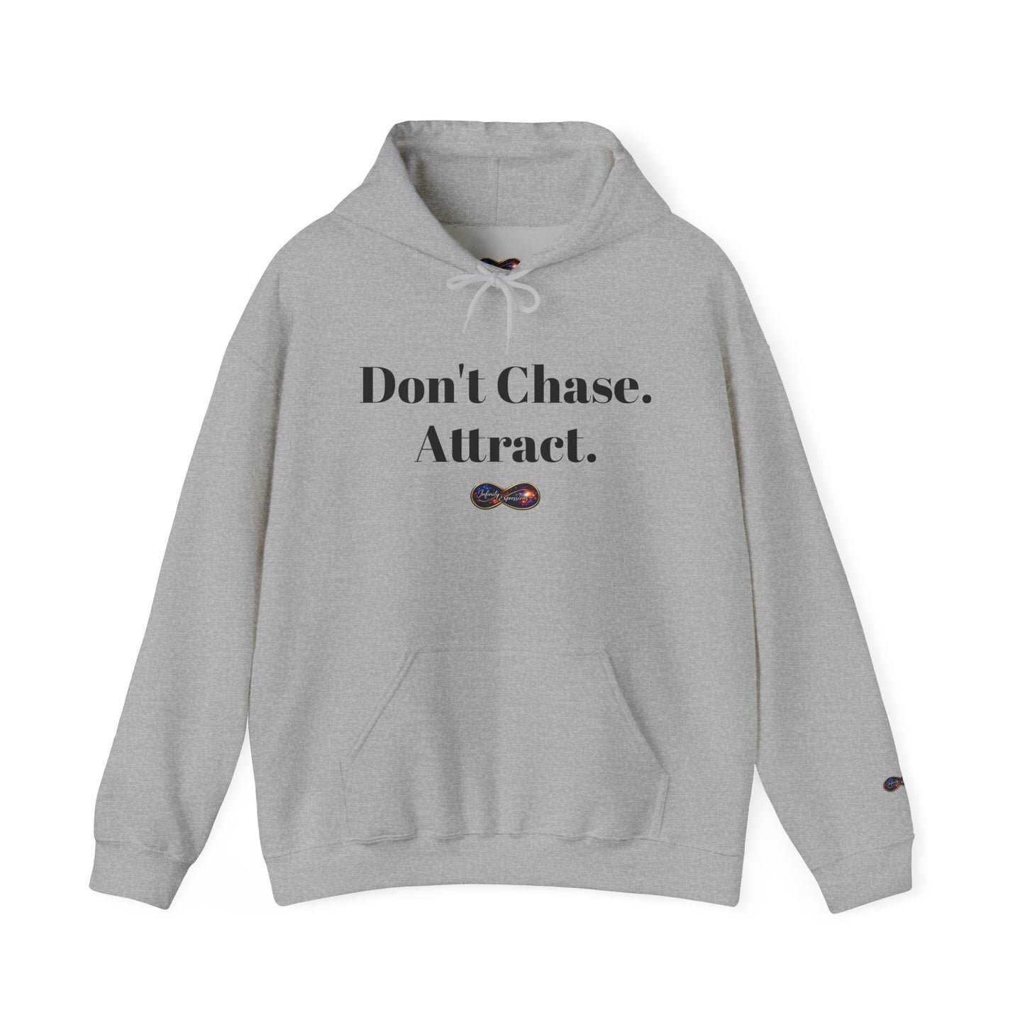 Hoodie — "Don't Chase. Attract." Minimalist Manifesto Hooded Sweatshirt