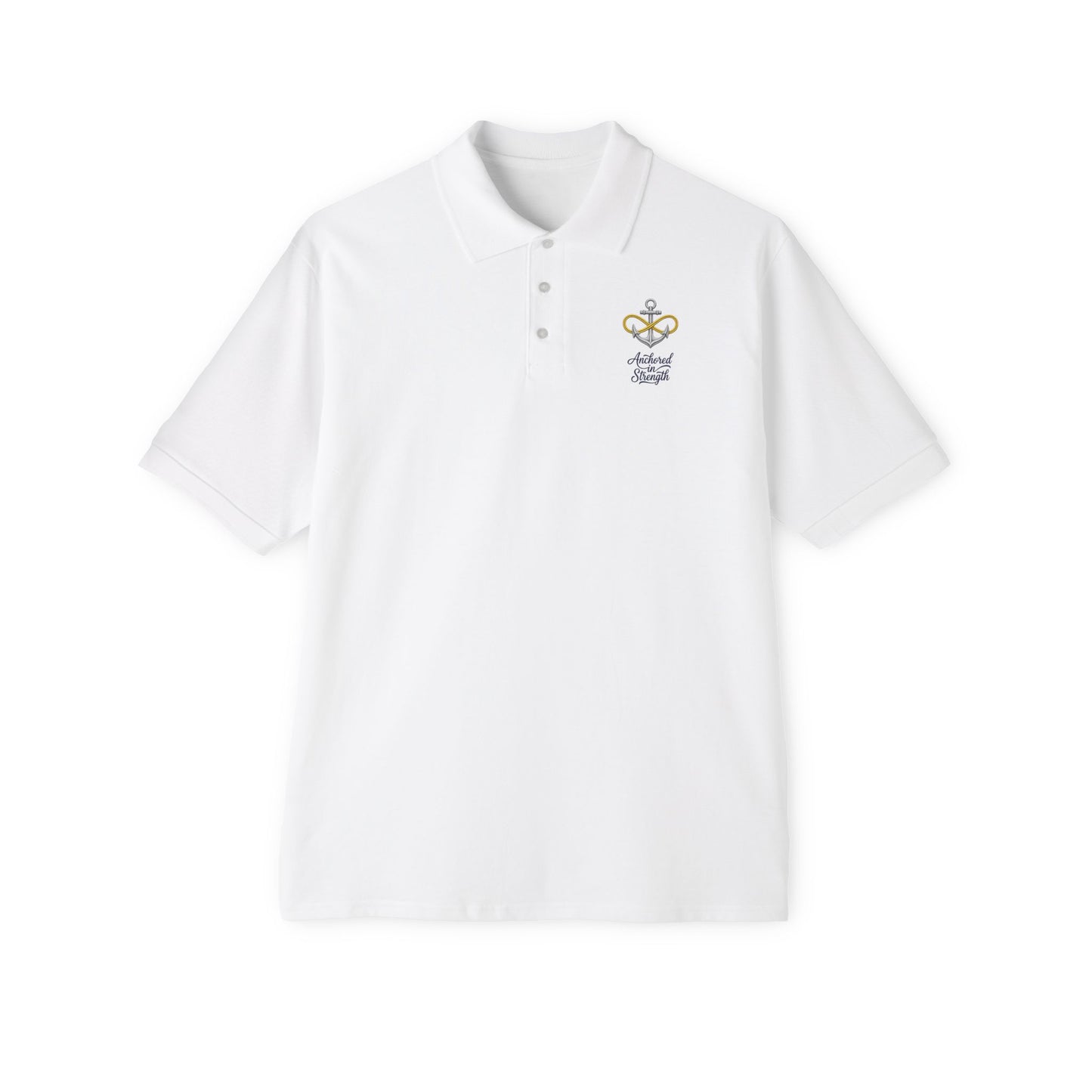 Embroidered Crown & Script Men's Polo — Classic Golf Club Shirt