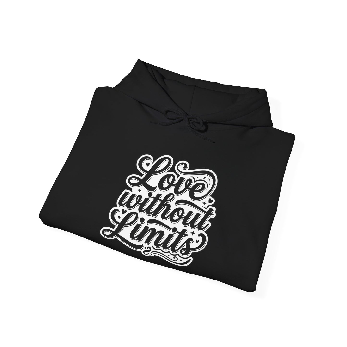 Love Without Limits Hoodie — Inspirational Script Pullover for Couples & Allies