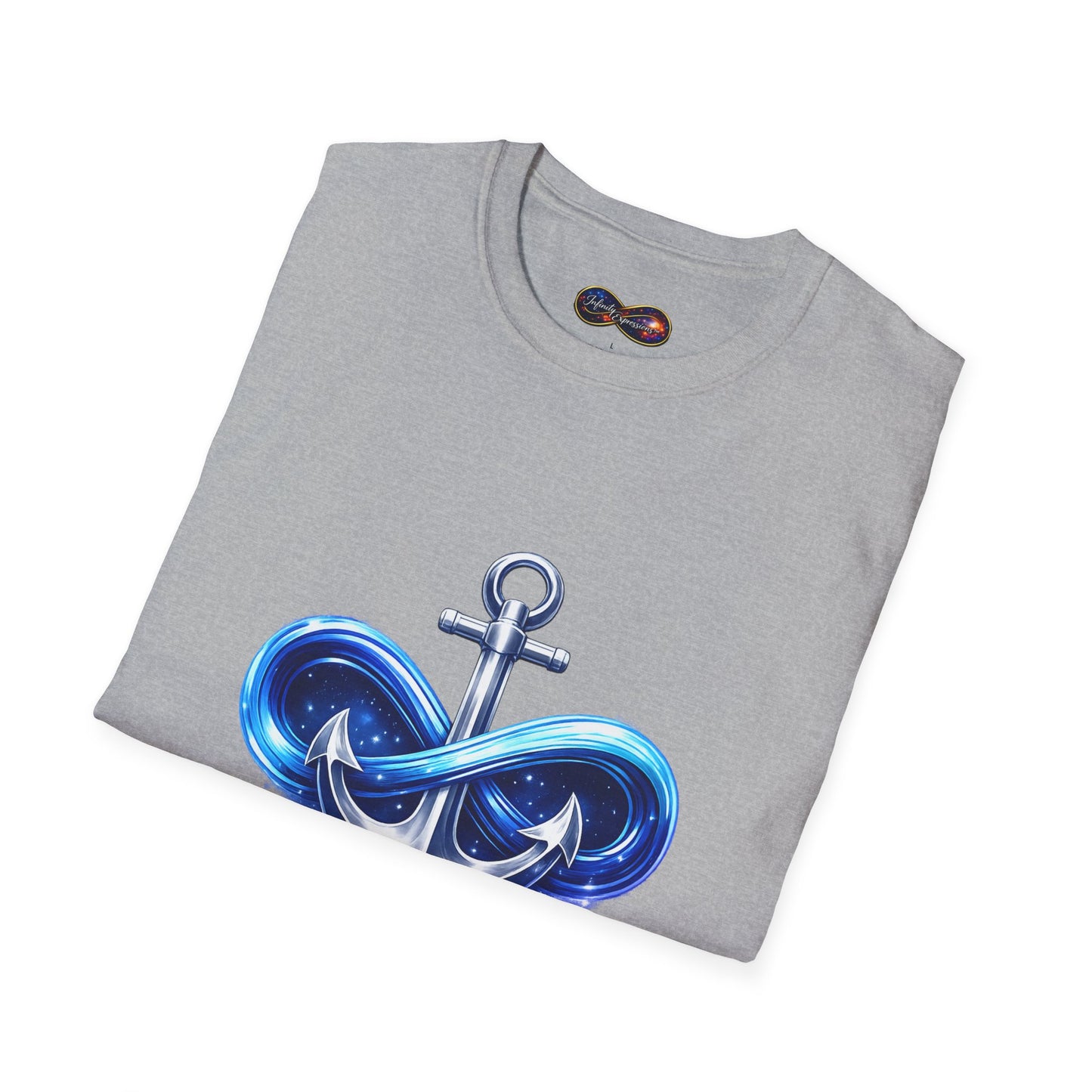 Anchor Infinity T-Shirt — "Infinite Anchors" Nautical Logo Tee (Anchored in Strength)