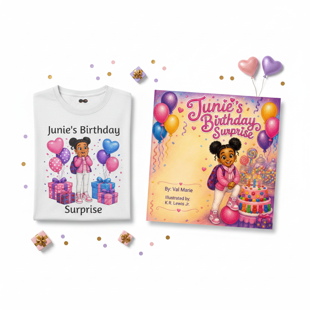 Toddler Junie's Birthday Surprise Tee & Book Bundle